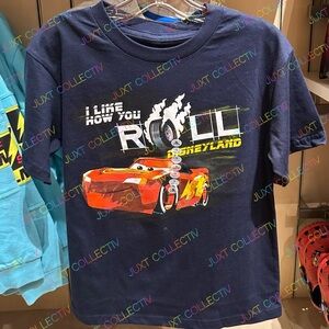 Disneyland Pixar Cars Lightning McQueen I Like How You Roll Kids Youth T Shirt